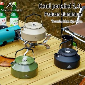 Mountainhiker Portable Camping Kettle Aluminum Coffee and Tea Kettle with Oxide Coating and Anti-Scalding Rubber Handle
