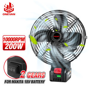 ONEVAN Quạt Cắm Trại Đi Chơi 2 Bánh 8 Inch Quạt 30 ° Có Thể Chỉnh Góc Công Việc Ngoài Trời Quạt Chạy Bằng Pin Cầm Tay