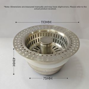 GUANGMANZHI | Stainless Steel Sink Filter Drain Plug Press Pop-Up Core