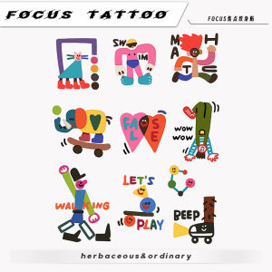 Waterproof Washable Student Arm Tattoo Stickers Cute Cartoon Design for Men And Women Long Lasting Body Art Decals