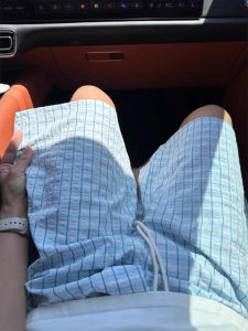 Quần Short Kẻ Caro Màu Xanh Trời Mùa Hè Mỏng Nhanh Khô Thể Thao Quần Dài Năm Bảy Tám Chín Mảnh Vải Bong Bóng Thoáng Khí Co Giãn