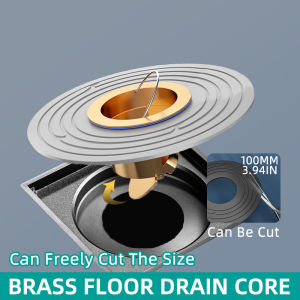Can be Cut Brass Floor Drain Core Shower Drain Stopper Insect Proof Anti-Odor Strainer Kitchen Bathroom Quick Drainage