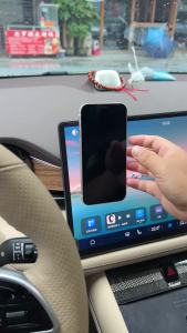 15W Magnetic Wireless Fast Charging Car Phone Holder Charger 360° Rotation Vacuum Suction Cup Built-in Fan for iPhone Android