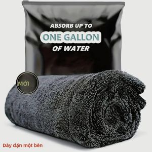 Khăn Lau Xe Bằng Sợi Nhỏ Màu Xám Đậm - Khăn Lau Có Khả Năng Thấm Hút Mạnh Mẽ Và Hiệu Quả Cao 60x90cm Khăn Lau Làm Sạch Cho Ô Tô