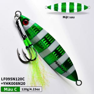 Proberos 1 Móc Đôi Nhân Tạo Mồi Cứng 80-120G Sọc Kim Loại Tấm Sắt Lắc Chậm Nước Biển Mồi Câu Cá Cho Bass
