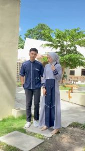 Couple pasangan gamis koko lebaran 2025 sarimbit busui toyobo adem baju couple