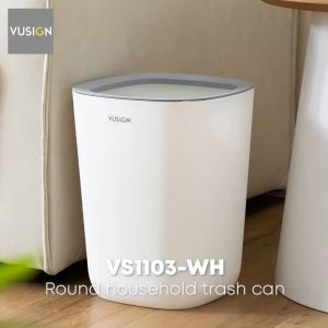 Vusign Tempat Sampah Minimalis Persegi / Trash Can 11 Liter VS1103-WH