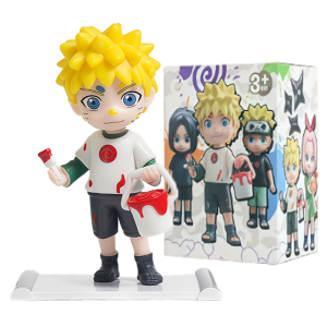 Bandai | Naruto Blind Box Figure Uzumaki Shippuden Childhood Series Naruto Q PVC Model Toys Desktop Ornament Christmas Halloween Gifts