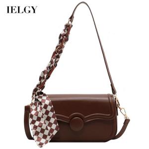 IELGY Women's High-Quality Diamond Silk Scarf & Messenger Bag