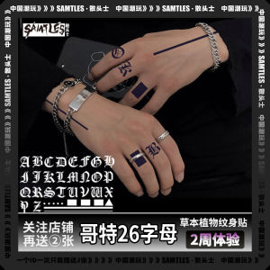 Waterproof Herbal Finger Tattoo Stickers 26 Letters Lasting Realistic Men Women Gothic Style Personalized Simulation Beauty Tools