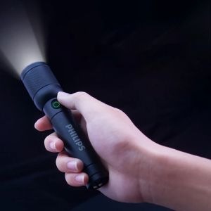 Philips | Philips 6168 Optical Zoom Flashlight Type-C Portable Flashlight With 4 Lighting Modes For Self Defense Camping Torch Light