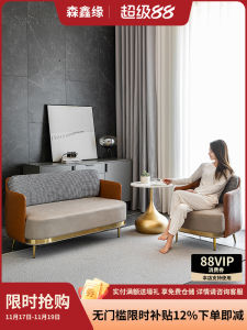 Houndstooth Sofa Small Apartment Accessible Luxury Nordic Modern Minimalist Living Room Bedroom Single Three-Seat Fabric Leather Couch