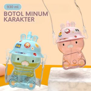 Botol Minum Anak Lucu Karakter Panda Kapasitas 930ML Tali Panjang BPA FREE Botol Minum Anak Sekolah Tumbler VIral Lucu/ YH-8018