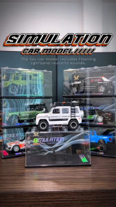 รถโมเดลพร้อมกล่องโชว์ ต่อซ้อนได้ มีไฟและเสียง ฝาครอบใสอะคริลิก ป้องกันฝุ่น รถโมเดลสะสม รถของเล่น