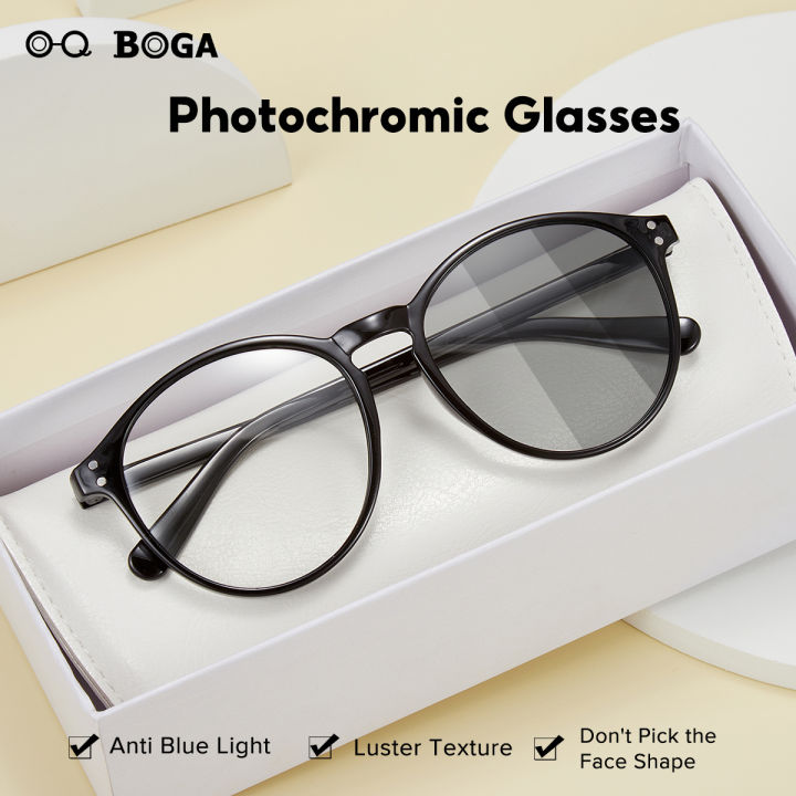 OQ BOGA 10 Styles Anti UV Photochromic Sunglasses Anti Blue Light Radiation  Round Frame Computer Glasses