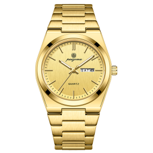 PAAZOMU Luxury Business Mens Wristwatch Stainless Steel Waterproof Luminous Man Watch Date Week Fashion Quartz Watches For Men