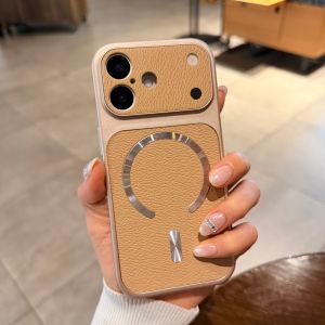 CHUANGYIWEI | Large Window Litchi Texture Leather Magnetic Charging Anti-drop Phone Case