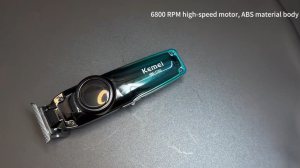 Kemei Hair Clipper Cordless Professional Barber Fade Trimmer Rechargeable 0mm Carving Kemei KM-1740 Electric Hair Cutting Machine with LCD Display