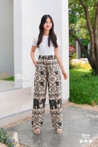 กางเกงลายช้าง #กางเกงมารุ ผ้าไหมอิตาลี ใส่สบาย งานไทยแท้100%