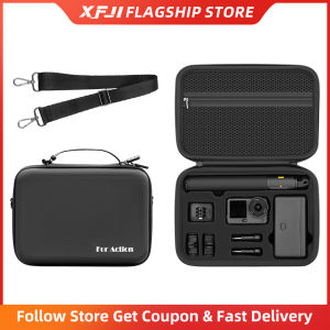 All-in-One Storage Bag for DJI Osmo Action 6 Case Holds Camera Charger Battery Base Selfie Stick Portable Accessories Organizer
