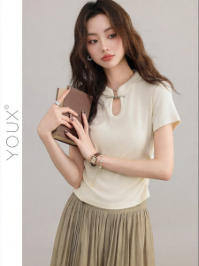 YOUXIANG | Áo Qipao Phong Cách Trung Quốc Retro Tay Ngắn