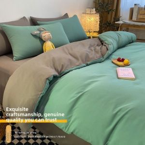 Single Student Dormitory Pure Color Mix Bedding Set