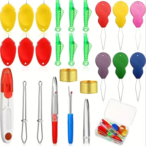 26Pcs/Box Needle Threader Tool Set Seam Ripper Thimble Sewing Threader DIY Hand Sewing Accessories