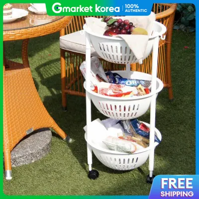 ART BOX | Kệ rổ 3 tầng đựng trái cây rau củ Artbox/Bonohouse Cozy (có bánh xe/đế để đồ)