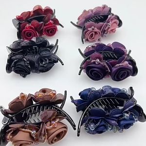 Jepit Rambut Korea Fashion Premium Jedai Bunga Mawar Wanita Elegan Hihg Quality Motif Baru Clips