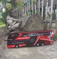 Edisi Terbatas !!! Miniatur Bus PO.JURAGAN 99 SUPER DOUBLE DECKER Terbaru Panjang 50cm. 