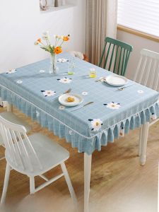 Modern Simple Home Tablecloth Dustproof Non-Slip Rectangular Square Tea Table Cover Artistic Fabric Table Pad Kitchen Decor