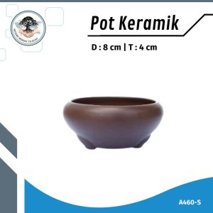 Pot Bonsai Keramik Bulat Small Mame Kode A460