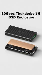 Hagibis | Hagibis 80Gbps M.2 NVMe SSD Enclosure Compatible with Thunderbolt 5/4/3/USB4 External SSD Up to 8TB for 2230/2242/2260/2280 SSDs