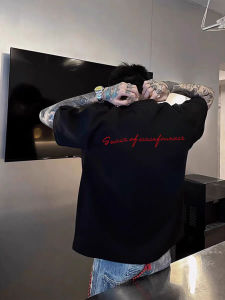 Áo Thun Tay Ngắn in Số Phong Cách Mỹ Mùa Hè Rộng Rãi Màu Đen Cotton Nguyên Chất Cho Nam Sinh Viên Áo Sơ Mi Cơ Bản