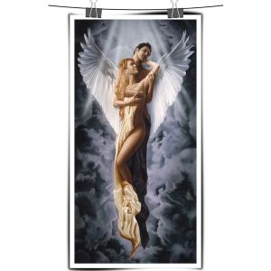 Modern Art Diamond Painting Home Decor Handmade Craft Angel Guardian New And Improved 28*55cm No Frame Required