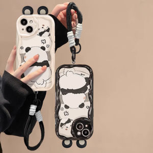 MrHaHa Casing for Huawei Nova 11 7i 6se 5T 7se 10 9 8 7Pro Nova Y70 Y71 Y90 P30 P40 P60 Pro Mate 30 40 50 30 Pro Cartoon Cute 3D DIY Doll Panda With Chian Phone Case TPU Soft Protective Cover