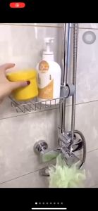 Giá treo bọt biển búi rửa bát bằng inox gắn vòi nước bồn rửa chén đa năng 11x17.5