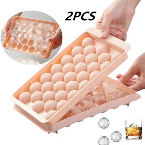W18 33 Ice Boll Hockey PP Mold Frozen Whiskey Ball Popsicle Ice Cube Tray Box Lollipop Making Gifts Kitchen Tools Accessories
