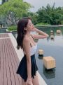 Áo Tắm Liền Thân Thuần Dục Kiểu Váy Dáng Gầy Kín Đáo Ôm Cụp Ngực Nhỏ Gọng Thép Gợi Cảm Chống Nắng Dài Tay Đen Trắng Mẫu Mới Suối Nước Nóng. 