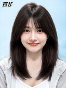 REAL ME | Full Head Real Hair Female Wig Natural Look Medium Long Length