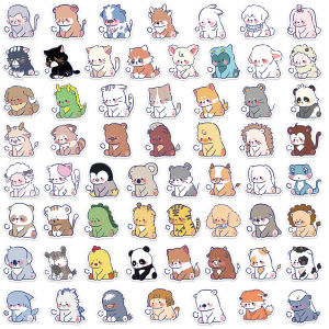Waterproof Stickers Cartoon Sighing Animals Cute Children Reward Guitar Stationery Water Cup Decorative Expression Scrapbooking