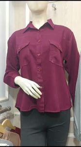 Atasan kantong bahan rayon twill by khasanah store46 kemeja wanita terbaru kemeja full kancing