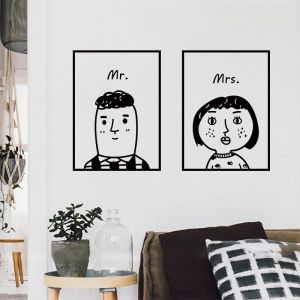 Nordic Ins Cá Nhân Hóa Hình Người Dễ Thương Trang Trí Tường Cửa Hàng Cà Phê Sữa Trân Châu Trang Trí Phòng Ký Túc Xá Sinh Viên