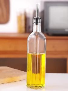 Bình Đựng Dầu Thủy Tinh Trong Suốt 500ml Vòi Rót Bằng Thép Không Gỉ Chống Rò Rỉ Dùng Cho Dầu Oliu Giấm Nước Tương - Hộp Đựng Nhà Bếp Thân Thiện Với Môi Trường