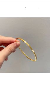 OYJR กำไลข้อมือสแตนเลส กำไลเรียบๆแฟชั่นสำหรับผู้หญิง