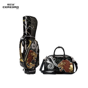 Mens Golf Bag Multi-Layer 3D Patch Embroidery Zodiac Lion Constellation Golf Club Bag Sports Fitness Fans Supplies