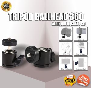 Tripod Ball Head Upgrade Holder Kamera DSLR Smartphone Ballhead 360 Adjustable Vertical Horisontal Hotshoe Hot Shope Swivel