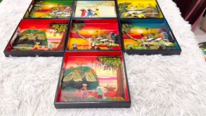 Khay sơn mài vuông cao cấp KV06 size 20x20x3 cm đẹp mắt sang trọng quà tặng ý nghĩa