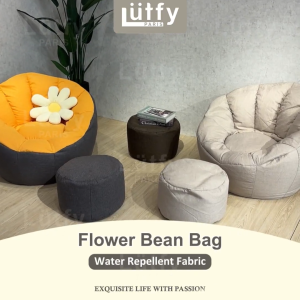 [Ready Stock] FREE ROUND PEDAL Flower Bean Bag with 4.5 kg(+/-) FILLING BEAN ! Durable Water Repellent Breathable Fabric