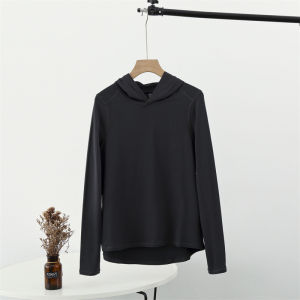 Foreign Trade Original Order Quick-Drying Loose Elastic Sports and Leisure Long Sleeve Hooded Sweatshirt Men Spring and Autumn Long Sleeve T-shirt 0901